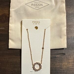 Fossil Gold-Tone Circle Pendant Necklace